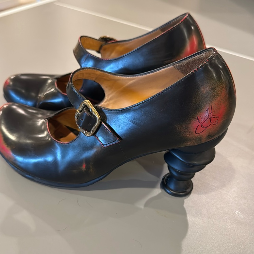 Fluevog Rockstar Moonstone heeled Mary Janes